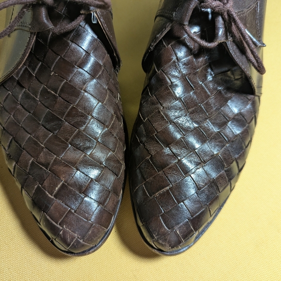 Pappagallo Brown Leather Woven Lace-Up Shoes - Picture 5 of 5